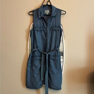 Cynthia Steffe Blue Denim Dress with Yellow Accents